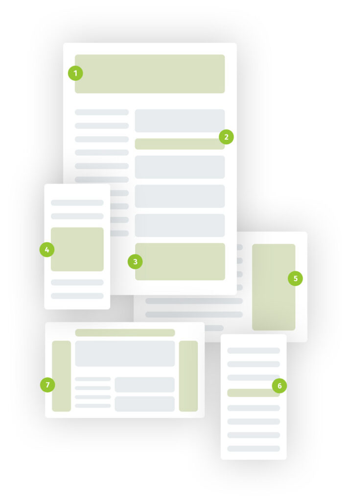 Example of banner placements on site